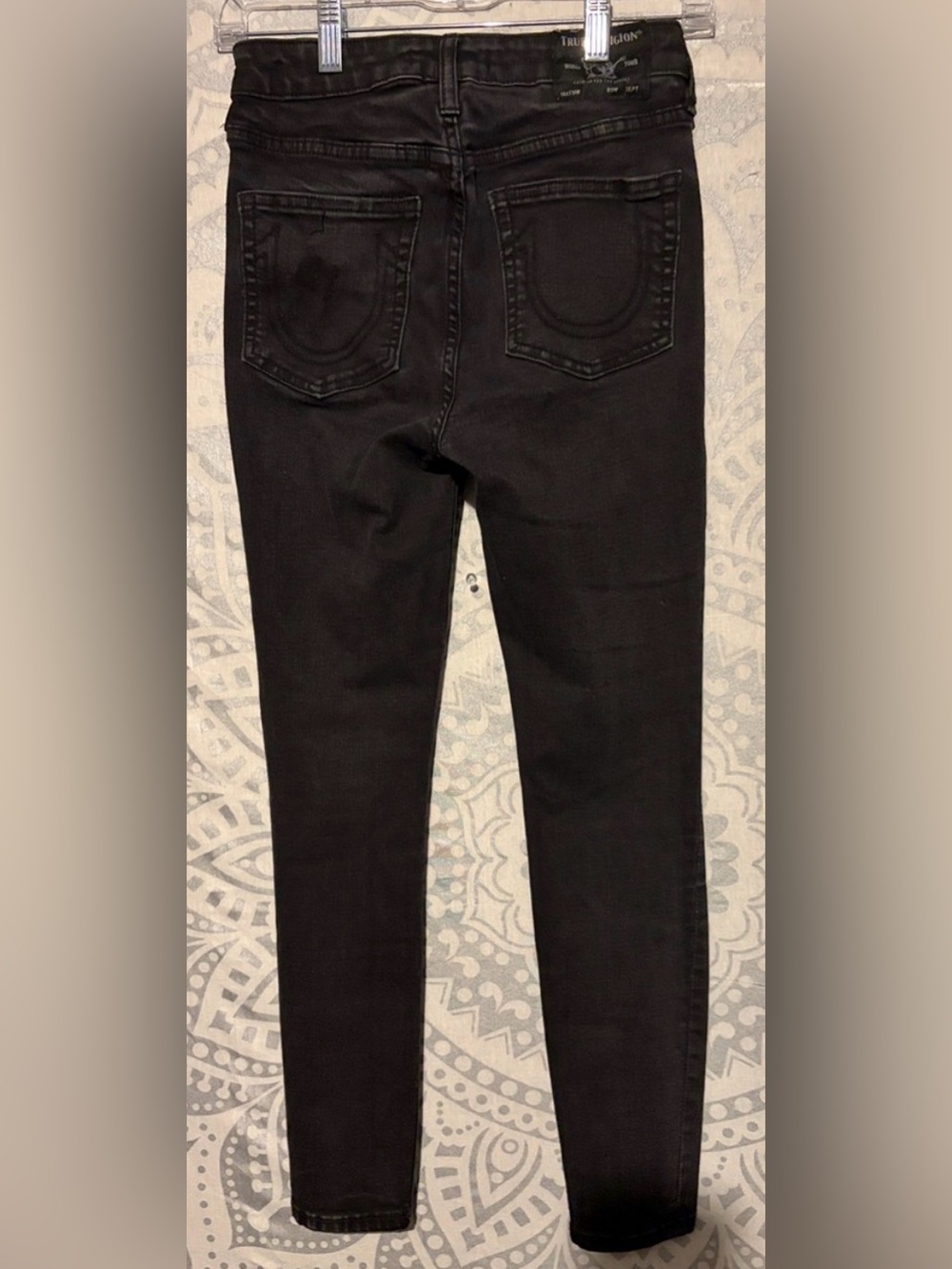 🖤 TRUE RELIGION Halle High Rise Super Skinny Exposed Button Fly Black Jeans | 27 - Picture 2 of 12